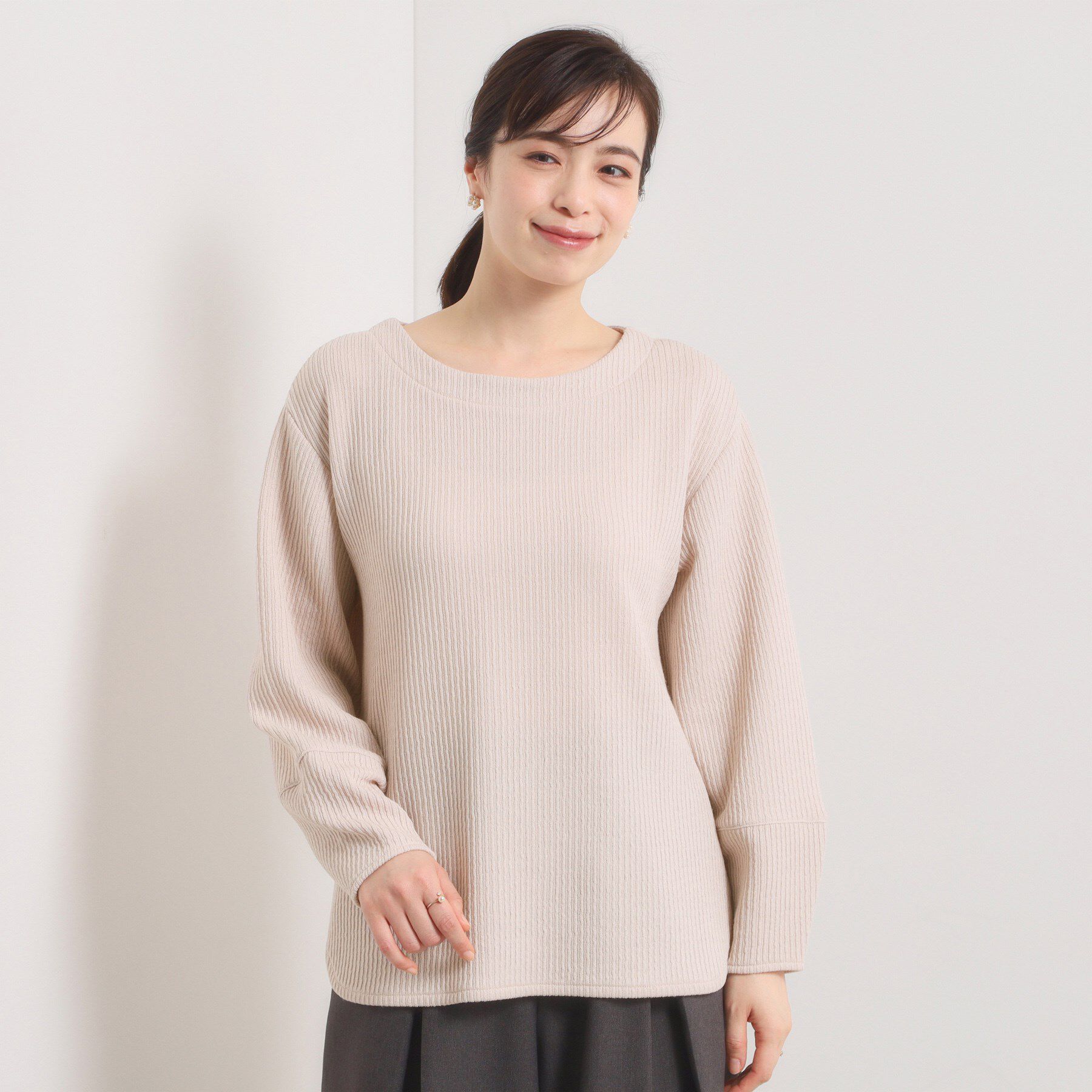 ITS&rsquo;DEMO「【洗濯機OK】ラウンドヘム起毛リブプルオーバー」|Tシャツ・カットソー|