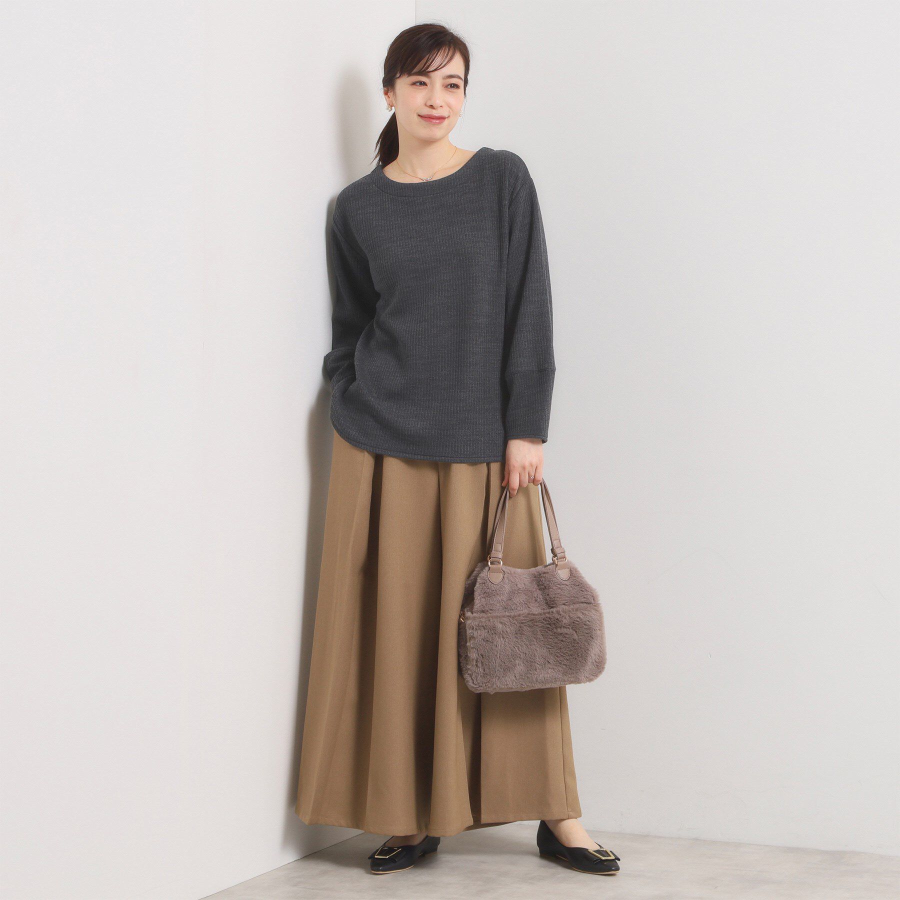 ITS&rsquo;DEMO「【洗濯機OK】ラウンドヘム起毛リブプルオーバー」|Tシャツ・カットソー|