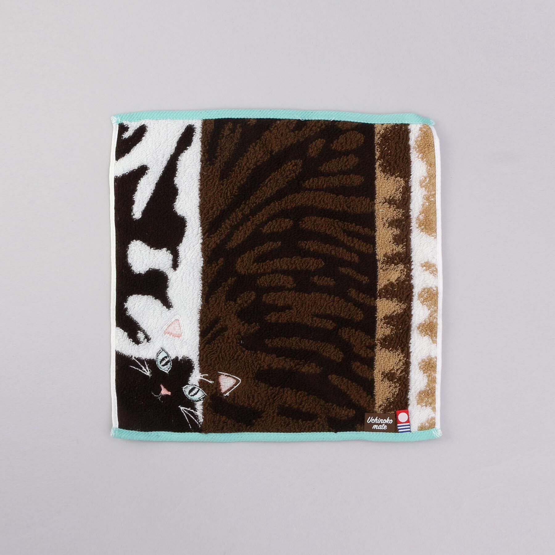 212 KITCHEN STORE「うちの子メイトはんかち ハチワレ ブラウンタビーホワイト」|ハンカチ|