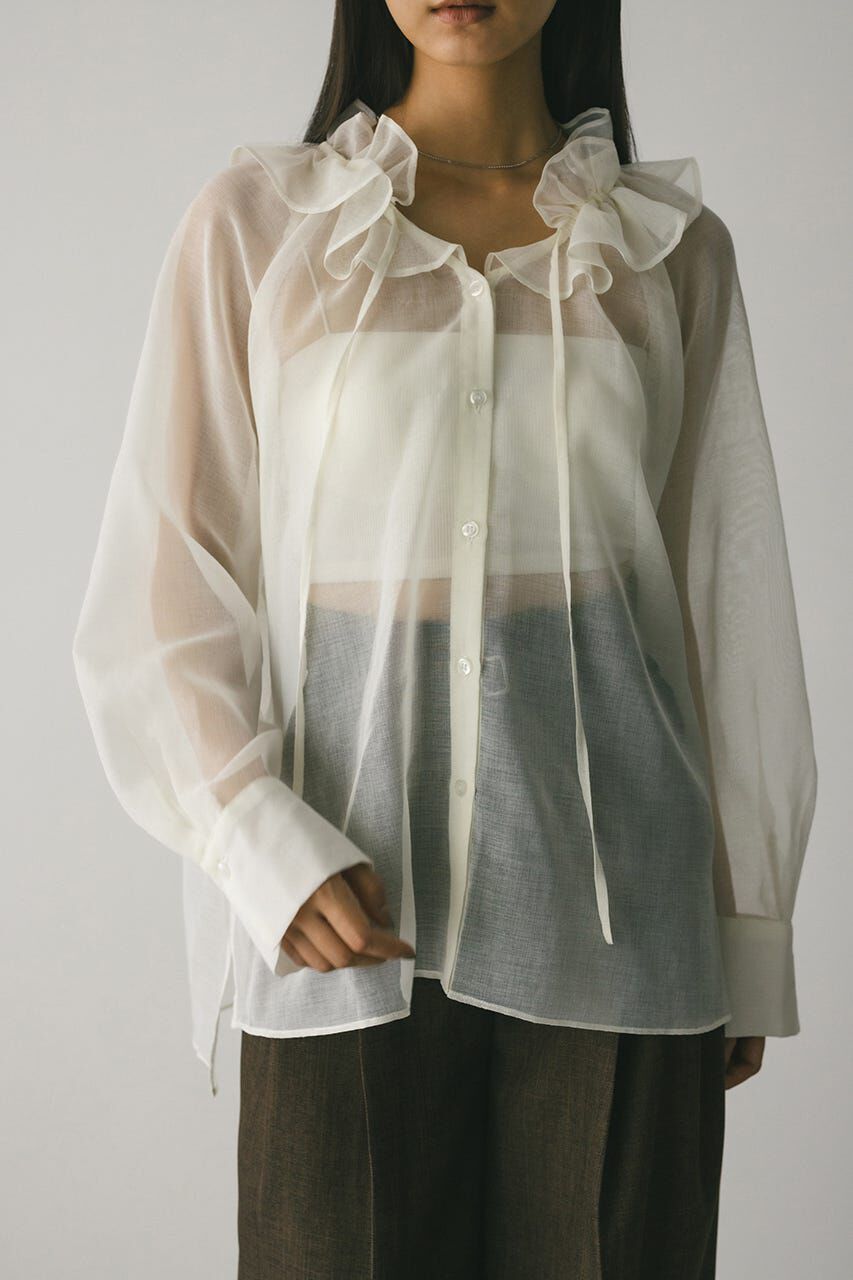 STYLEMIXER「フリルカラーシアーシャツ」|シャツ・ブラウス|