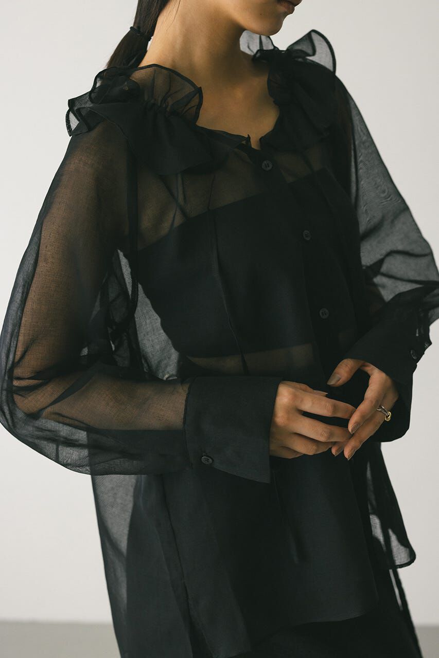 STYLEMIXER「フリルカラーシアーシャツ」|シャツ・ブラウス|