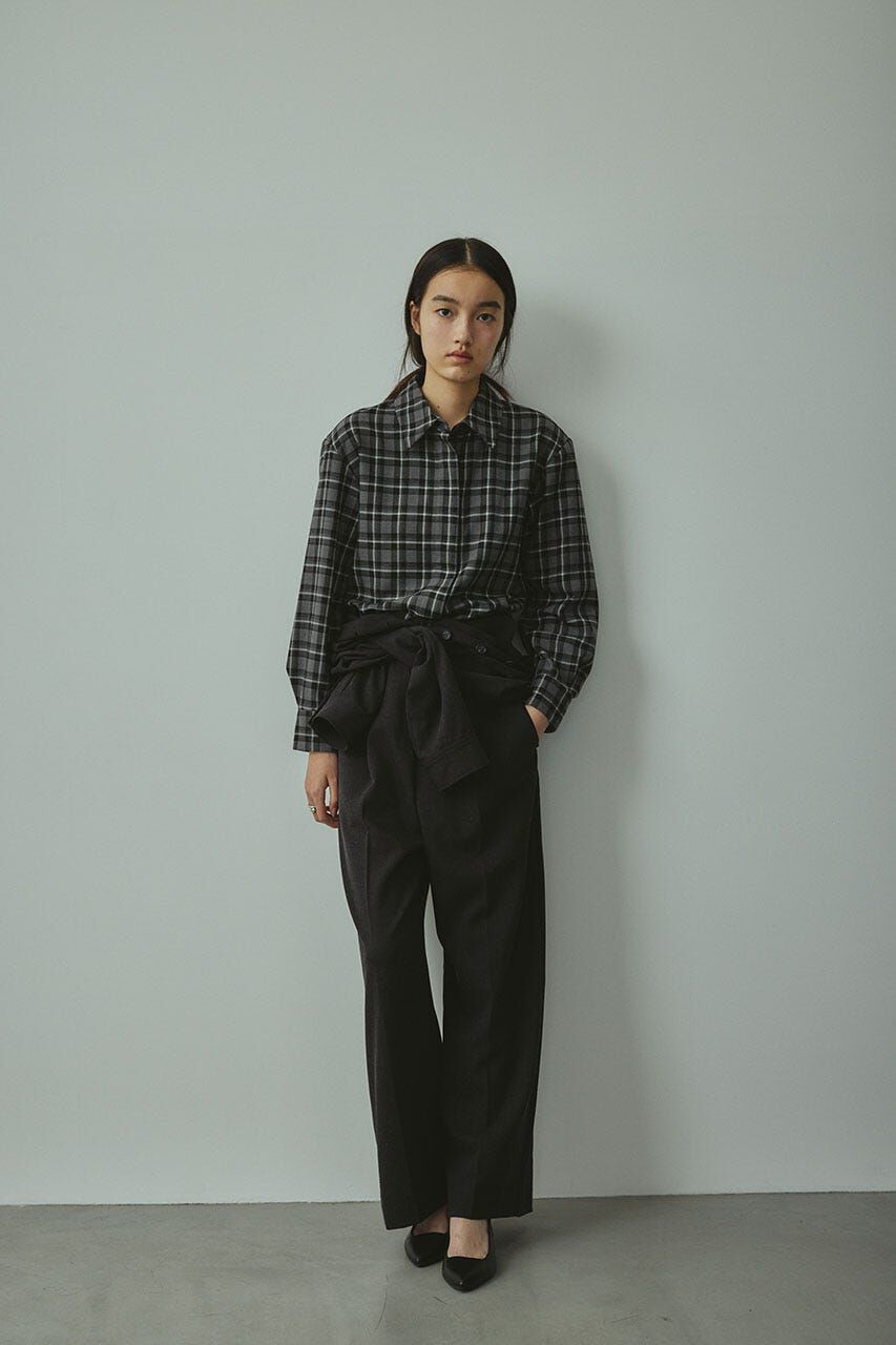 STYLEMIXER「パワーショルダーチェックシャツ」|シャツ・ブラウス|