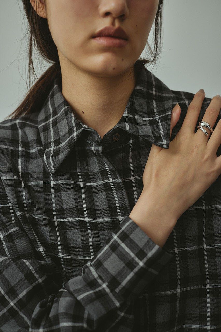 STYLEMIXER「パワーショルダーチェックシャツ」|シャツ・ブラウス|