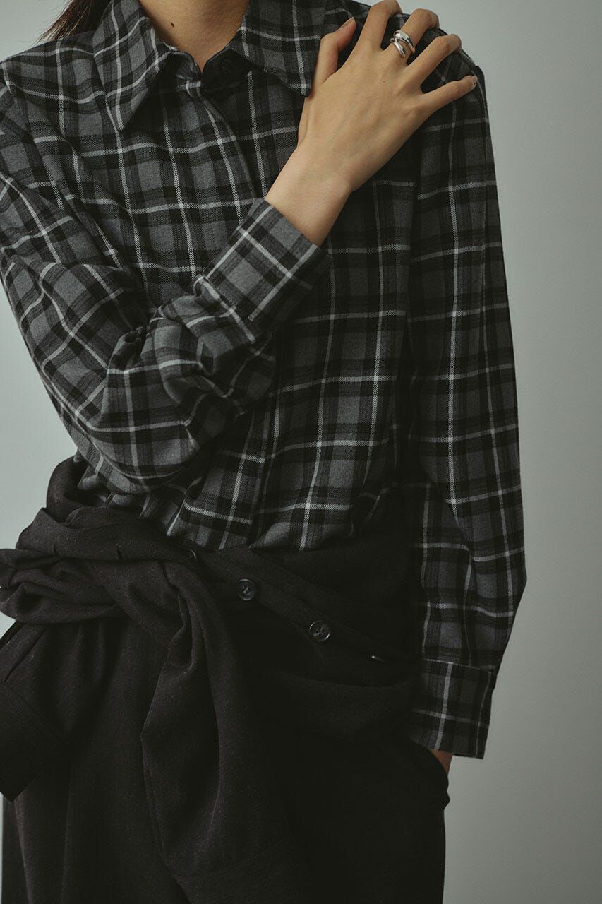 STYLEMIXER「パワーショルダーチェックシャツ」|シャツ・ブラウス|