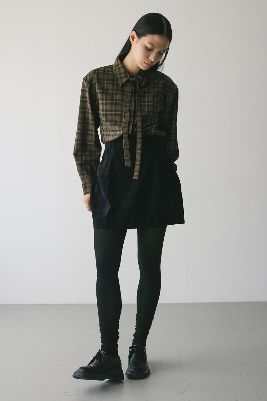 STYLEMIXER「パワーショルダーチェックシャツ」|シャツ・ブラウス|