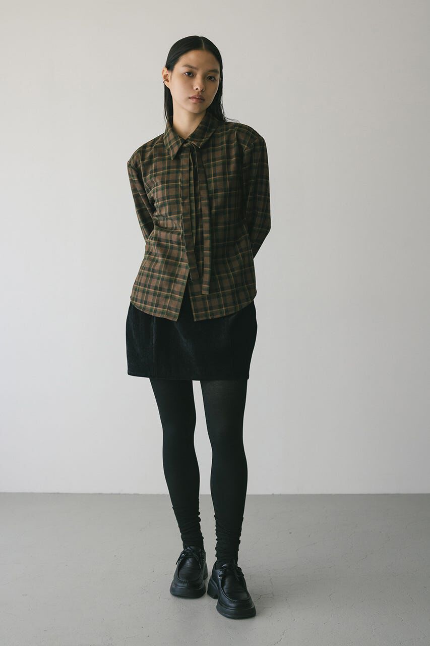 STYLEMIXER「パワーショルダーチェックシャツ」|シャツ・ブラウス|