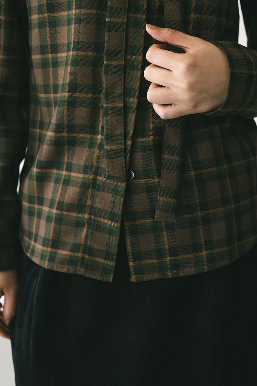 STYLEMIXER「パワーショルダーチェックシャツ」|シャツ・ブラウス|