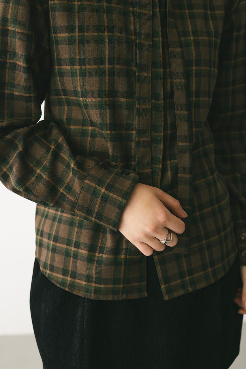 STYLEMIXER「パワーショルダーチェックシャツ」|シャツ・ブラウス|