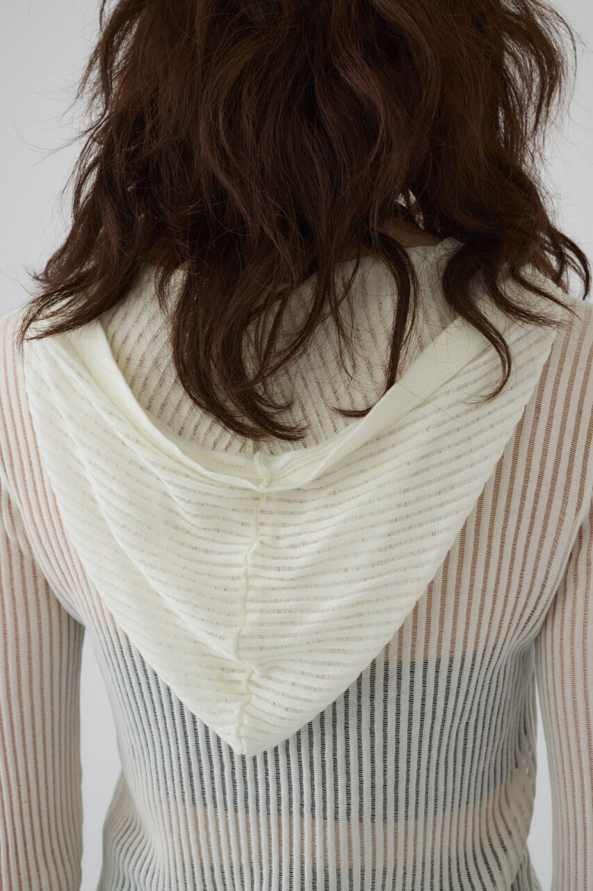RIM.ARK 「Sheer ribbed hoodie」|ニット・セーター|