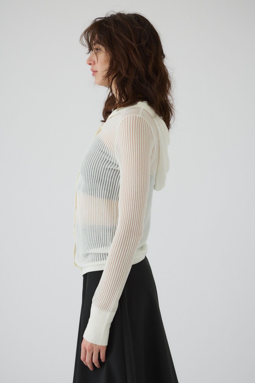 RIM.ARK 「Sheer ribbed hoodie」|ニット・セーター|