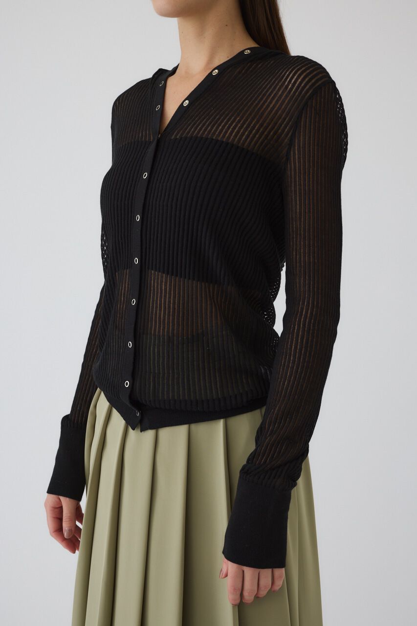 RIM.ARK 「Sheer ribbed hoodie」|ニット・セーター|