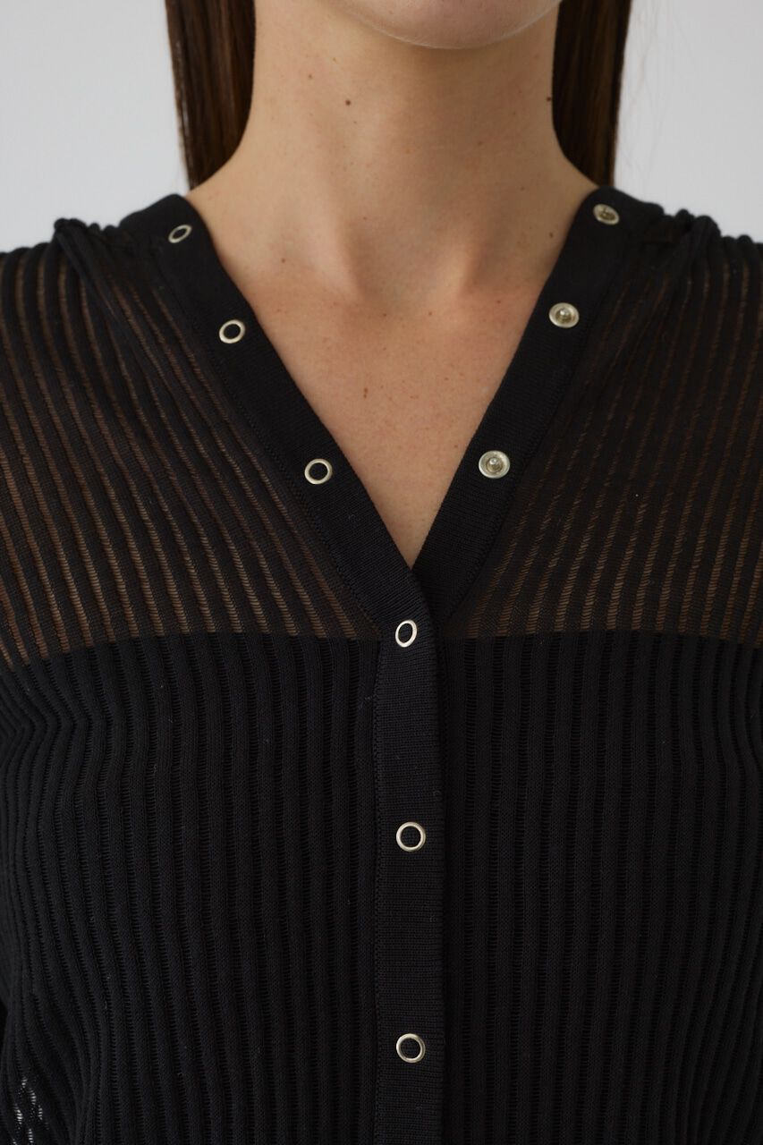 RIM.ARK 「Sheer ribbed hoodie」|ニット・セーター|