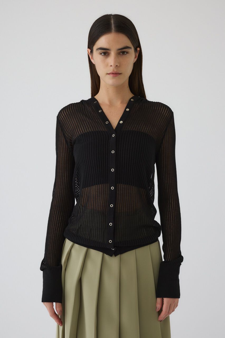 RIM.ARK 「Sheer ribbed hoodie」|ニット・セーター|