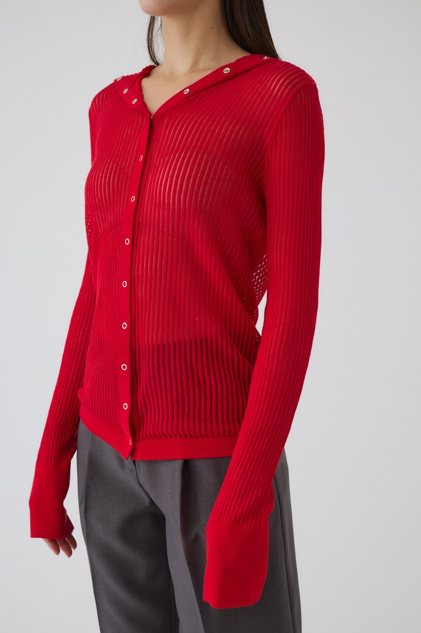 RIM.ARK 「Sheer ribbed hoodie」|ニット・セーター|