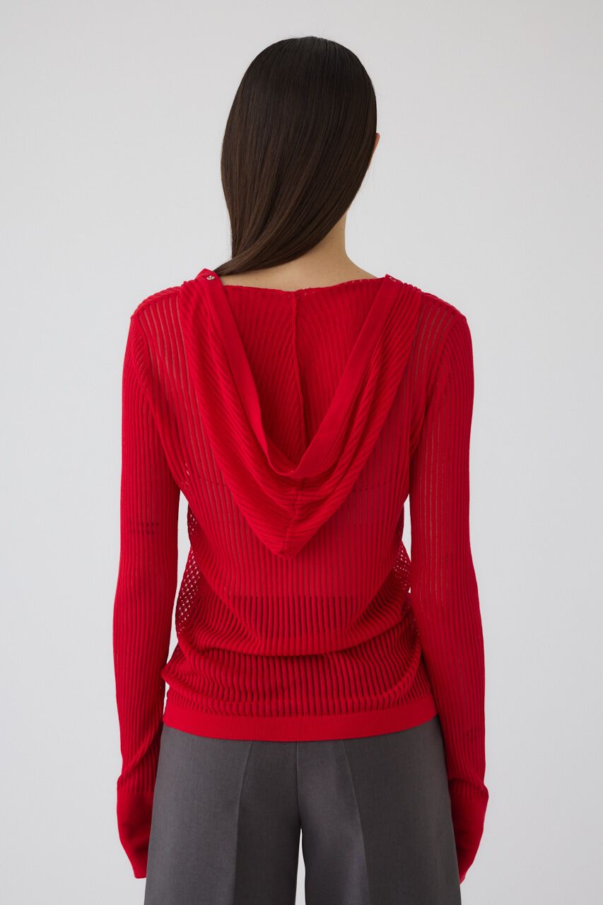 RIM.ARK 「Sheer ribbed hoodie」|ニット・セーター|