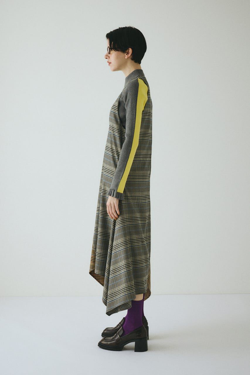 HeRIN.CYE「V design check dress」|ワンピース|