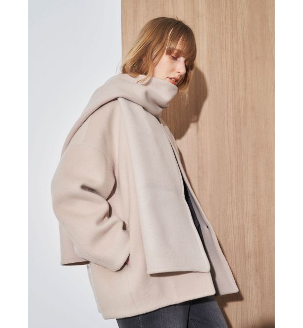 ELENDEEK「FORM SHORT WOOL CT」|ノーカラーコート|