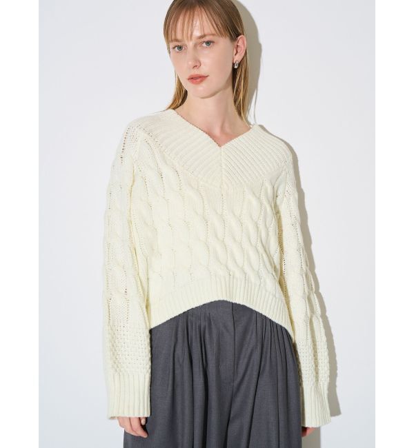 ELENDEEK「V-NECK CABLE KT」|ニット・セーター|