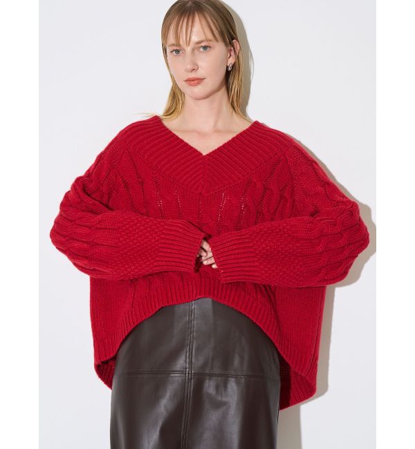 ELENDEEK「V-NECK CABLE KT」|ニット・セーター|