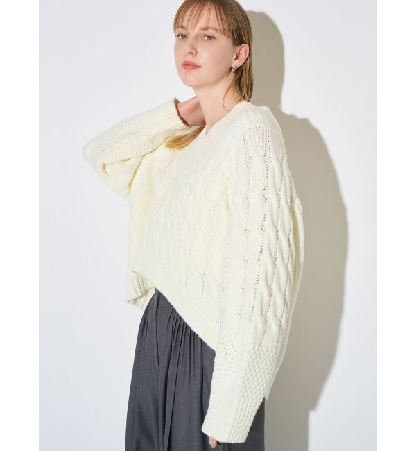 ELENDEEK「V-NECK CABLE KT」|ニット・セーター|