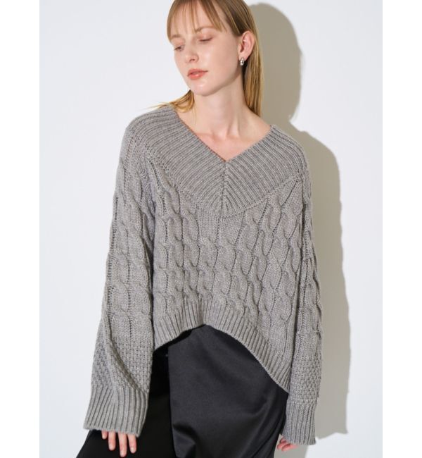 ELENDEEK「V-NECK CABLE KT」|ニット・セーター|