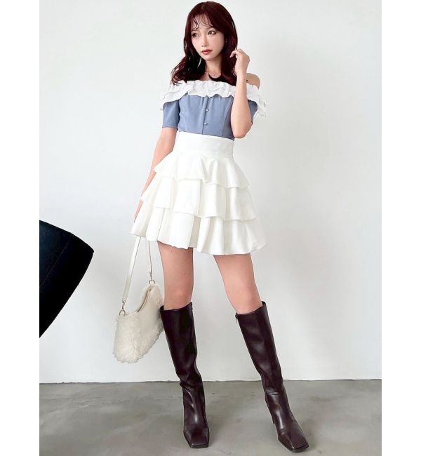 RESEXXY「ラッフルカラーリブトップス」|ニット・セーター|