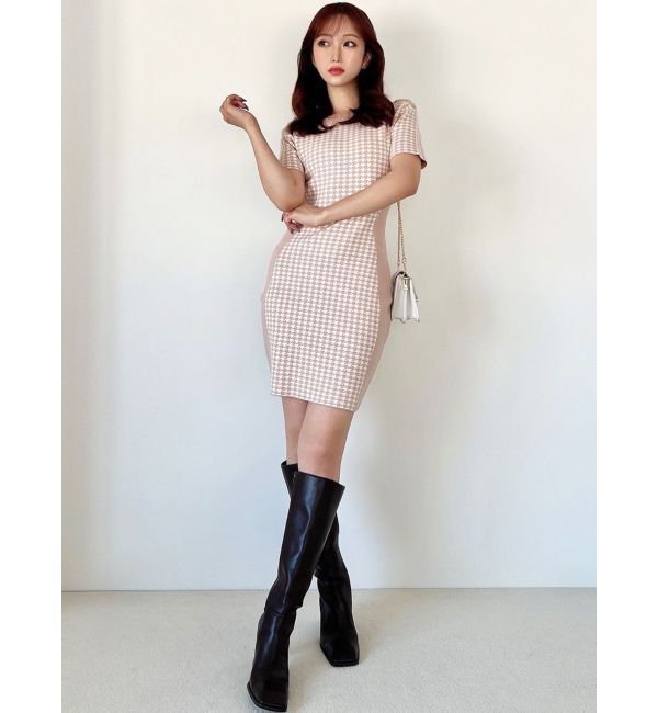 RESEXXY「ハウンドトゥースミニニットワンピース」|ワンピース|