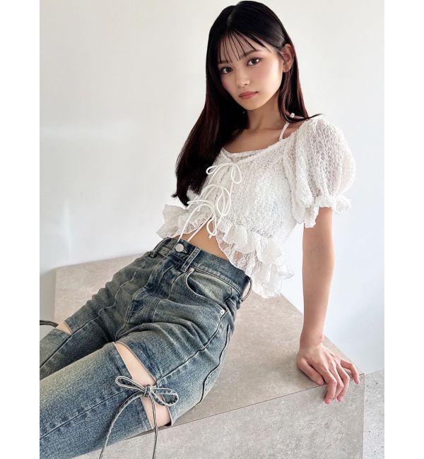 RESEXXY「レースドッキングフリルブラウス」|シャツ・ブラウス|