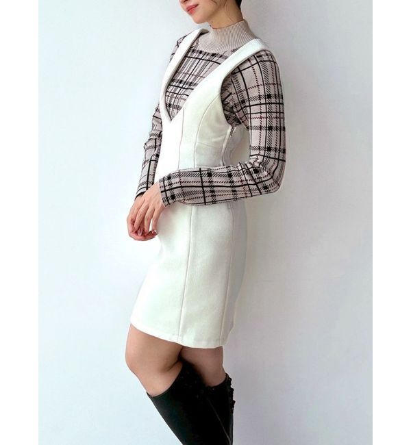 RESEXXY「コルセットミニジャンスカ【セットアップ着用可能】」|ジャンパースカート|ホワイト