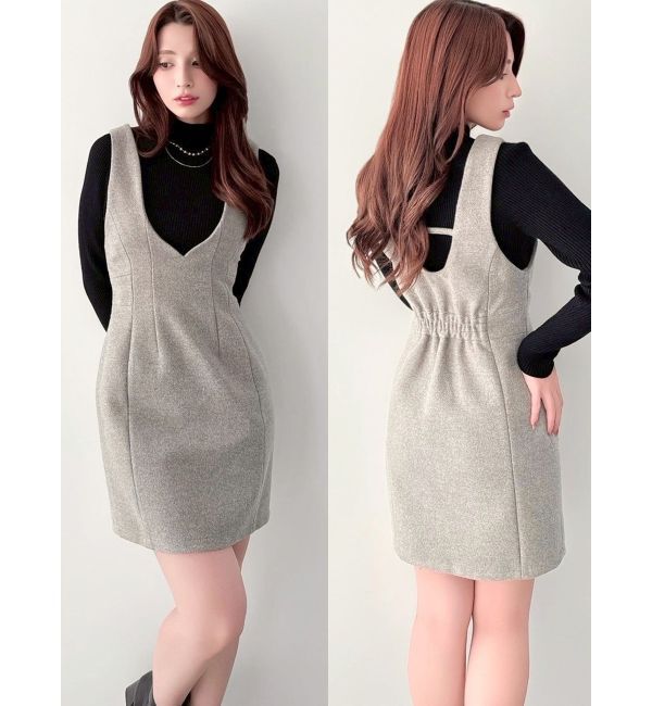 RESEXXY「コルセットミニジャンスカ【セットアップ着用可能】」|ジャンパースカート|グレー