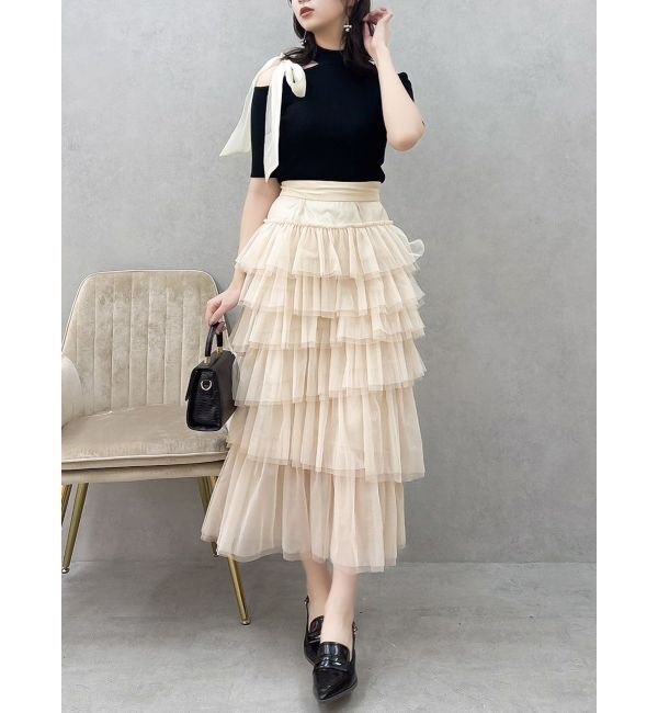 dazzlin「ティアードチュールスカート」|スカート|