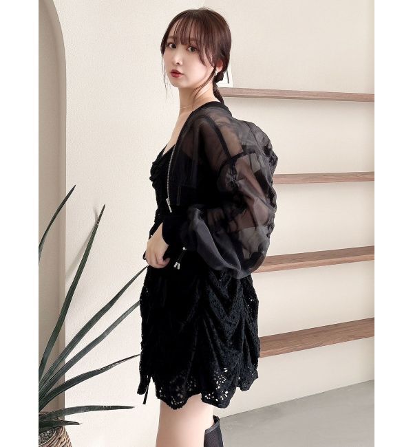 dazzlin「ドロストギャザーシアーブルゾン」|ブルゾン・スタジャン|