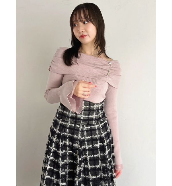 dazzlin「オフショルライクギャザーニット」|ニット・セーター|
