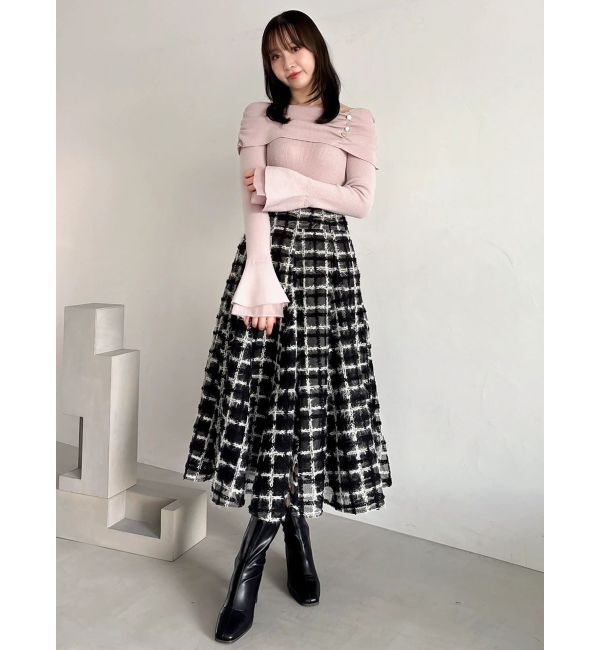 dazzlin「オフショルライクギャザーニット」|ニット・セーター|