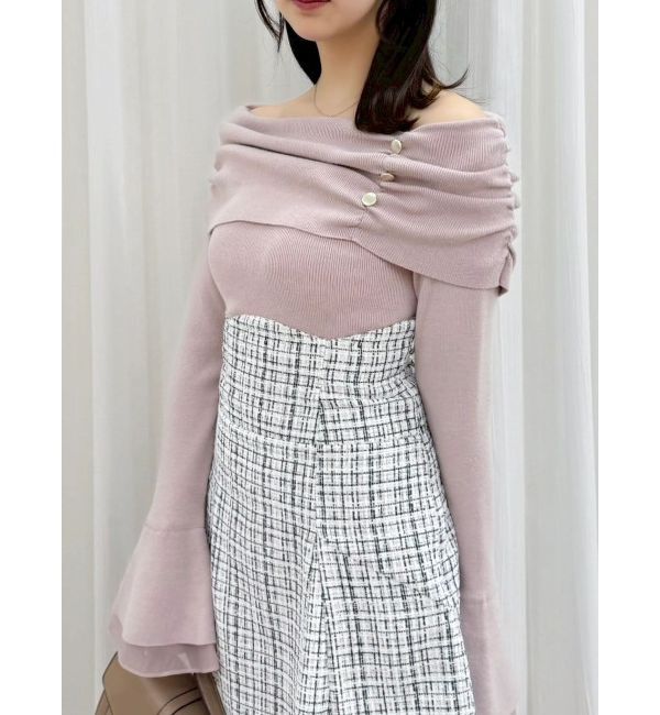 dazzlin「オフショルライクギャザーニット」|ニット・セーター|