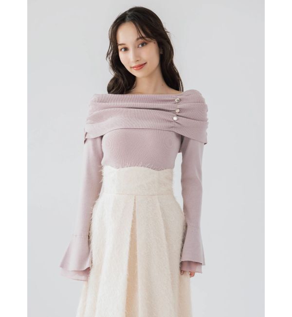 dazzlin「オフショルライクギャザーニット」|ニット・セーター|