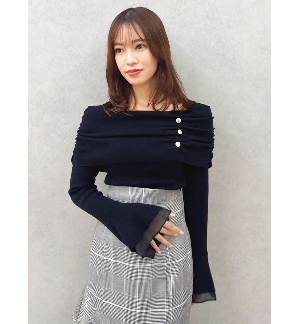 dazzlin「オフショルライクギャザーニット」|ニット・セーター|