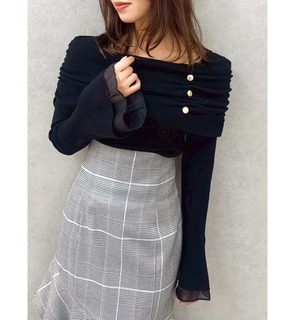 dazzlin「オフショルライクギャザーニット」|ニット・セーター|