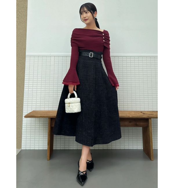 dazzlin「オフショルライクギャザーニット」|ニット・セーター|