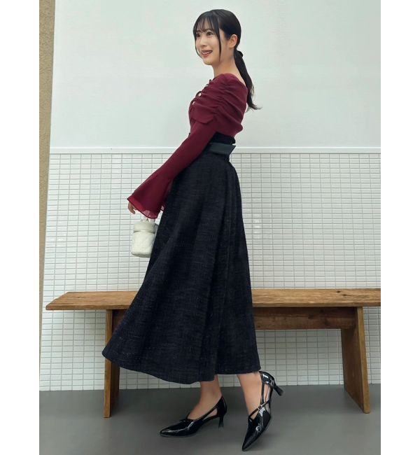 dazzlin「オフショルライクギャザーニット」|ニット・セーター|