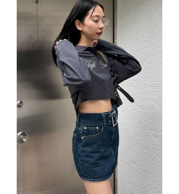 EMODA「グラフィカルポロロングTシャツ」|Tシャツ・カットソー|