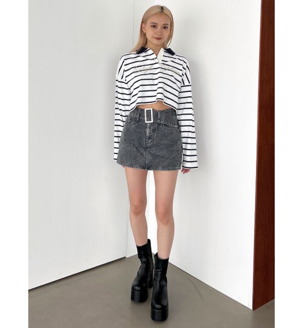 EMODA「グラフィカルポロロングTシャツ」|Tシャツ・カットソー|