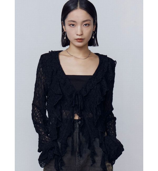 EMODA「ラッフルハングクロップドブラウス」|シャツ・ブラウス|