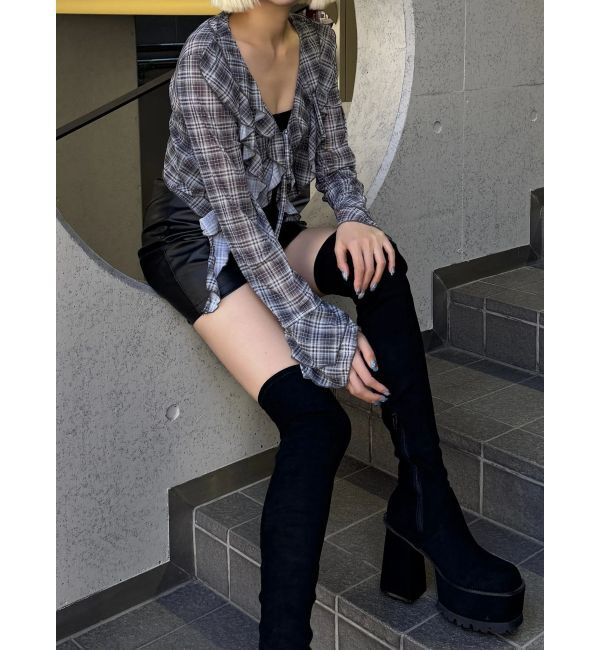 EMODA「ラッフルハングクロップドブラウス」|シャツ・ブラウス|