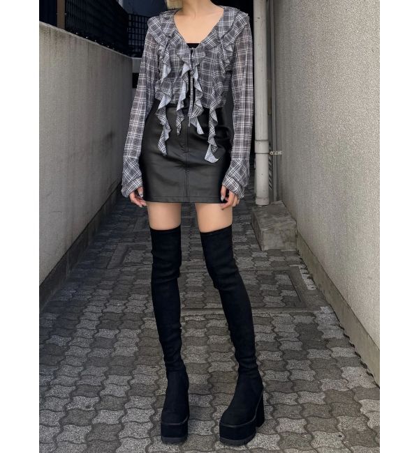 EMODA「ラッフルハングクロップドブラウス」|シャツ・ブラウス|