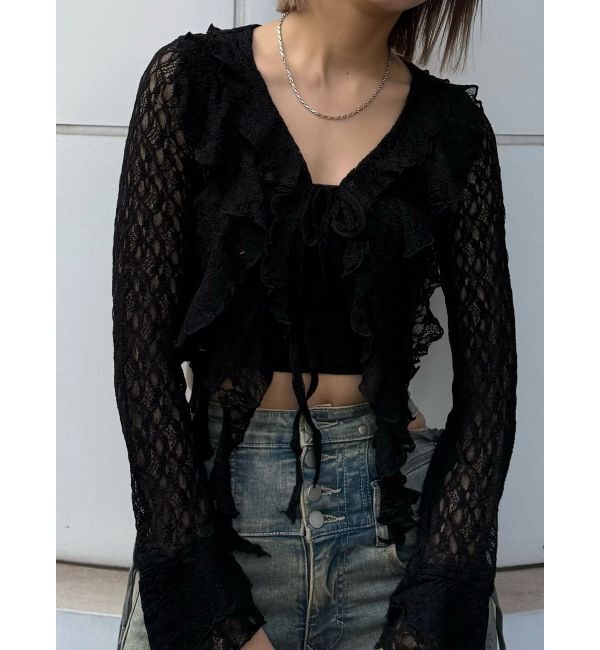 EMODA「ラッフルハングクロップドブラウス」|シャツ・ブラウス|