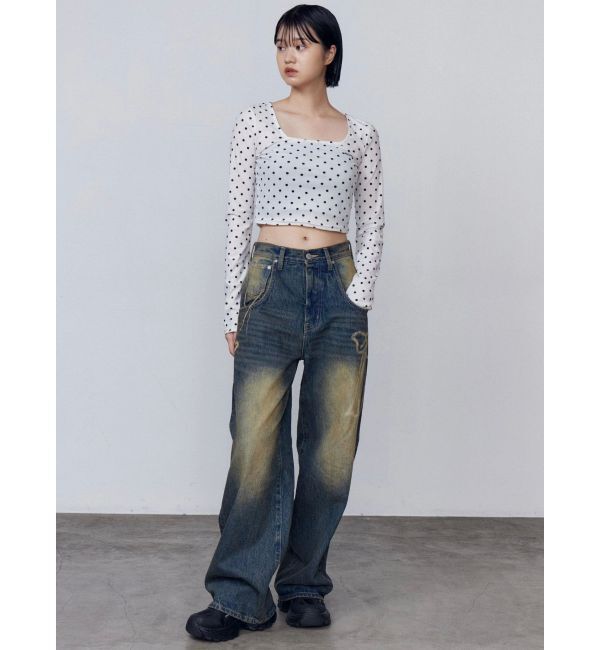 EMODA「シアーベロアプレートクロップトップ」|Tシャツ・カットソー|