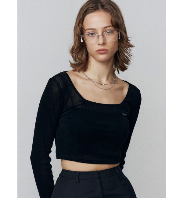 EMODA「シアーベロアプレートクロップトップ」|Tシャツ・カットソー|