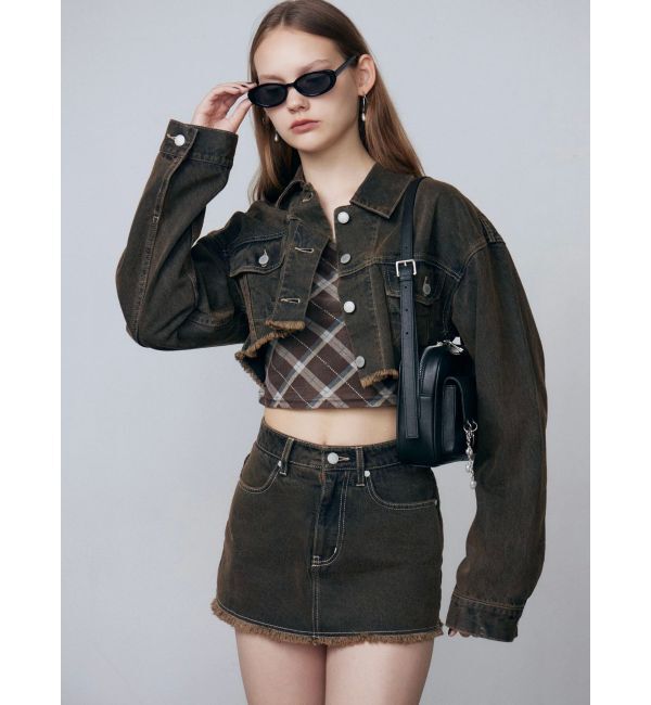 EMODA「シアーベロアプレートクロップトップ」|Tシャツ・カットソー|