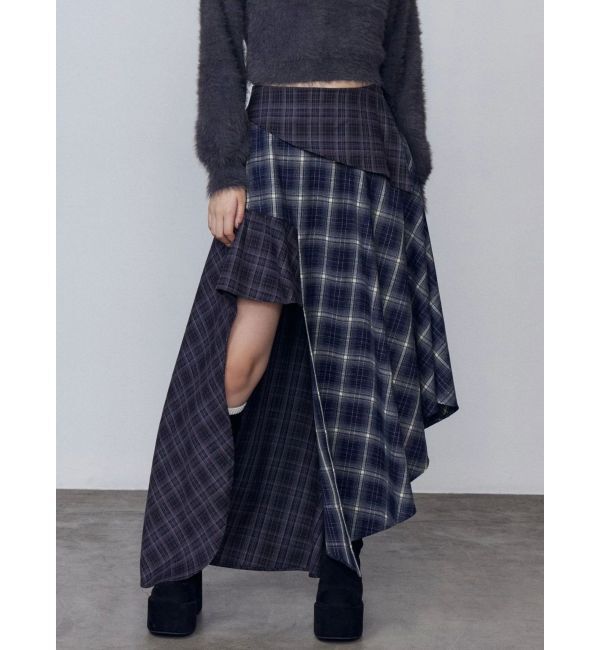 EMODA「アシンメトリードッキングスカート」|スカート|ネイビー